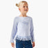 Juniors Heart Applique Top with Ruffles and Long Sleeves - Blue / 1-2 yrs