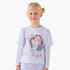 Juniors Girls Crew Neck T-shirt with Graphic Print - Cotton - Long Puff Sleeves - Purple / 1-2 yrs