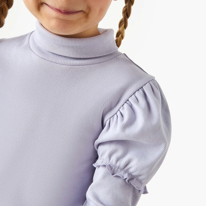 Juniors Ribbed Turtleneck Top with Long Sleeves