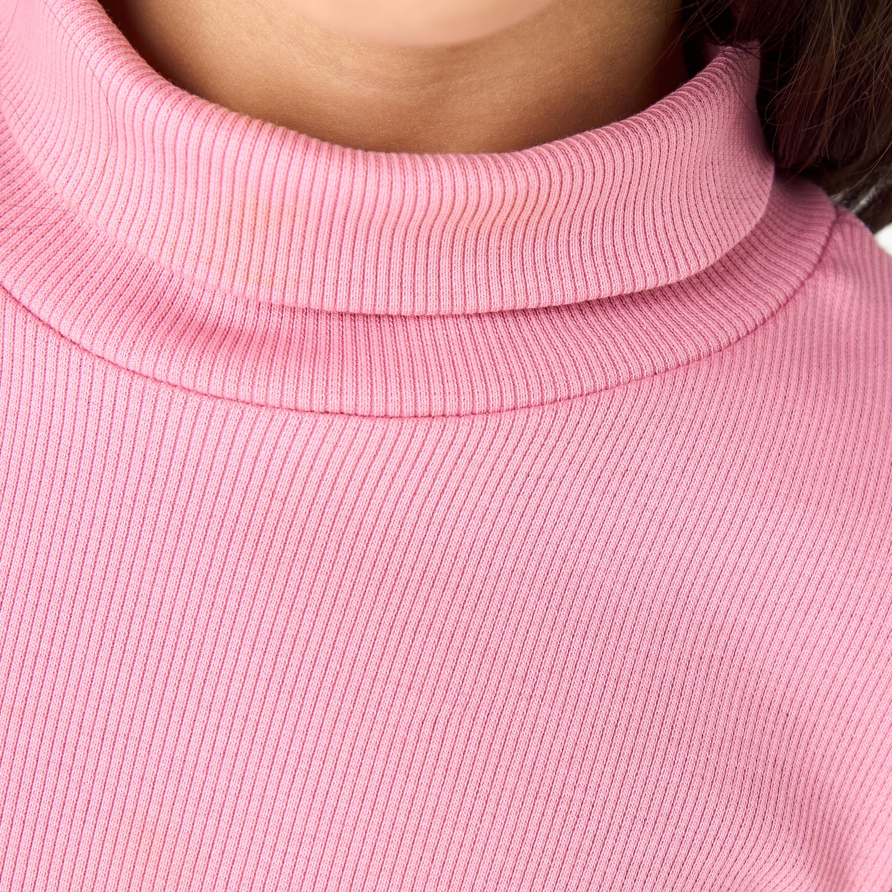 Juniors Ribbed Turtleneck Top with Long Sleeves