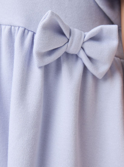 Juniors Bow Accent A-Line Dress with Puff Sleeves-girls-clothing-dressesandjumpsuits-image-5