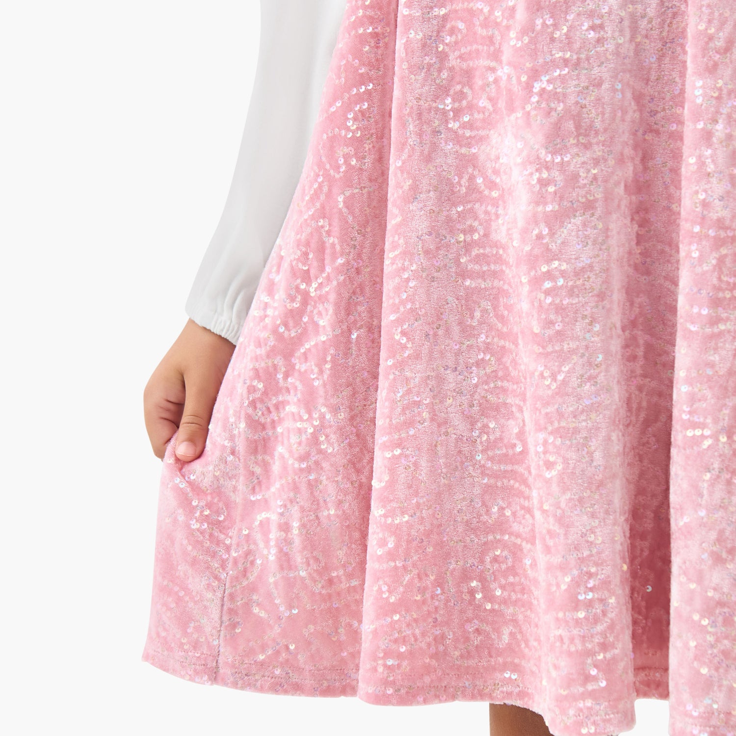 Juniors Round Neck Long Sleeves Knee Length Dress with T-shirt
