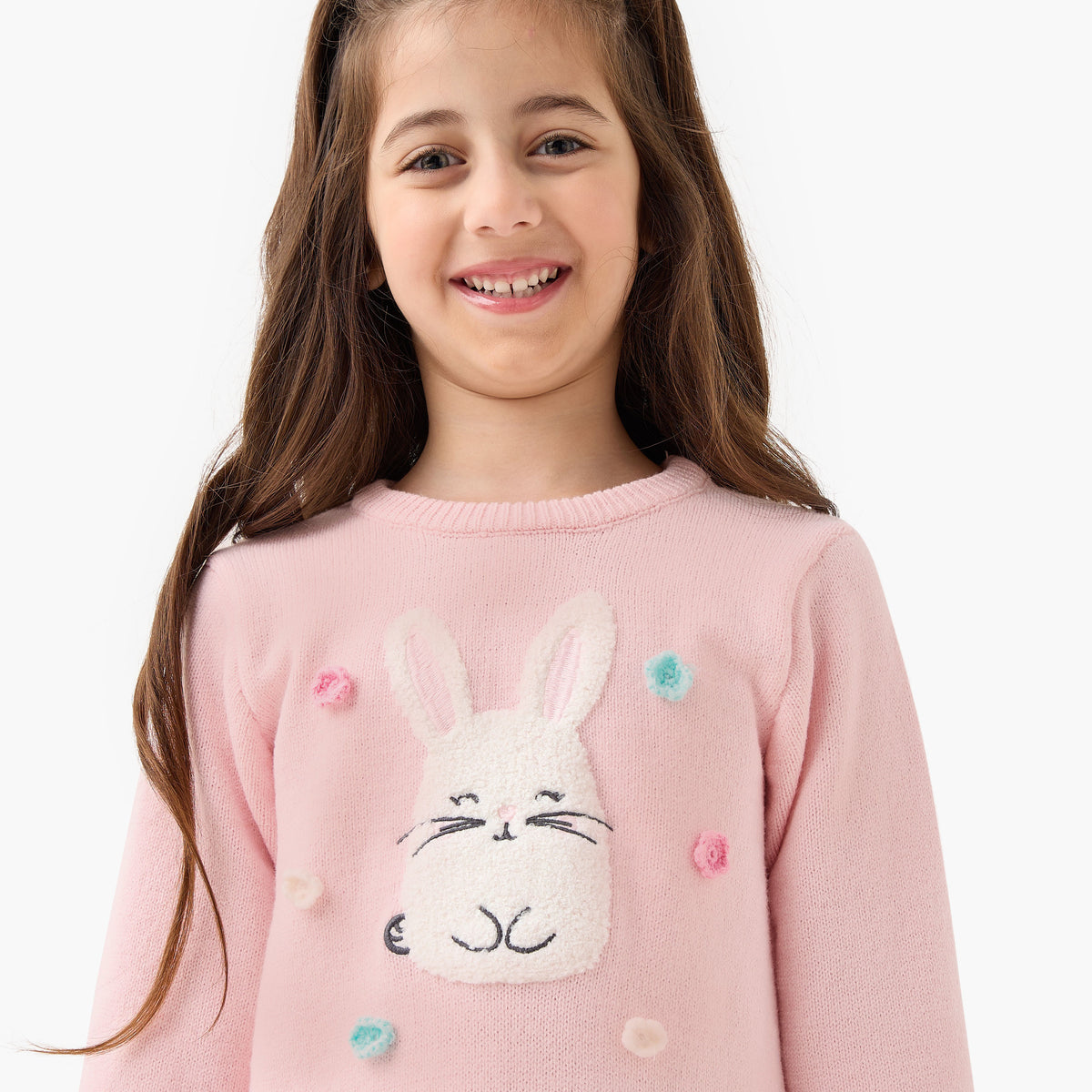 Juniors Bunny Accent Dress with Ruffle Detail