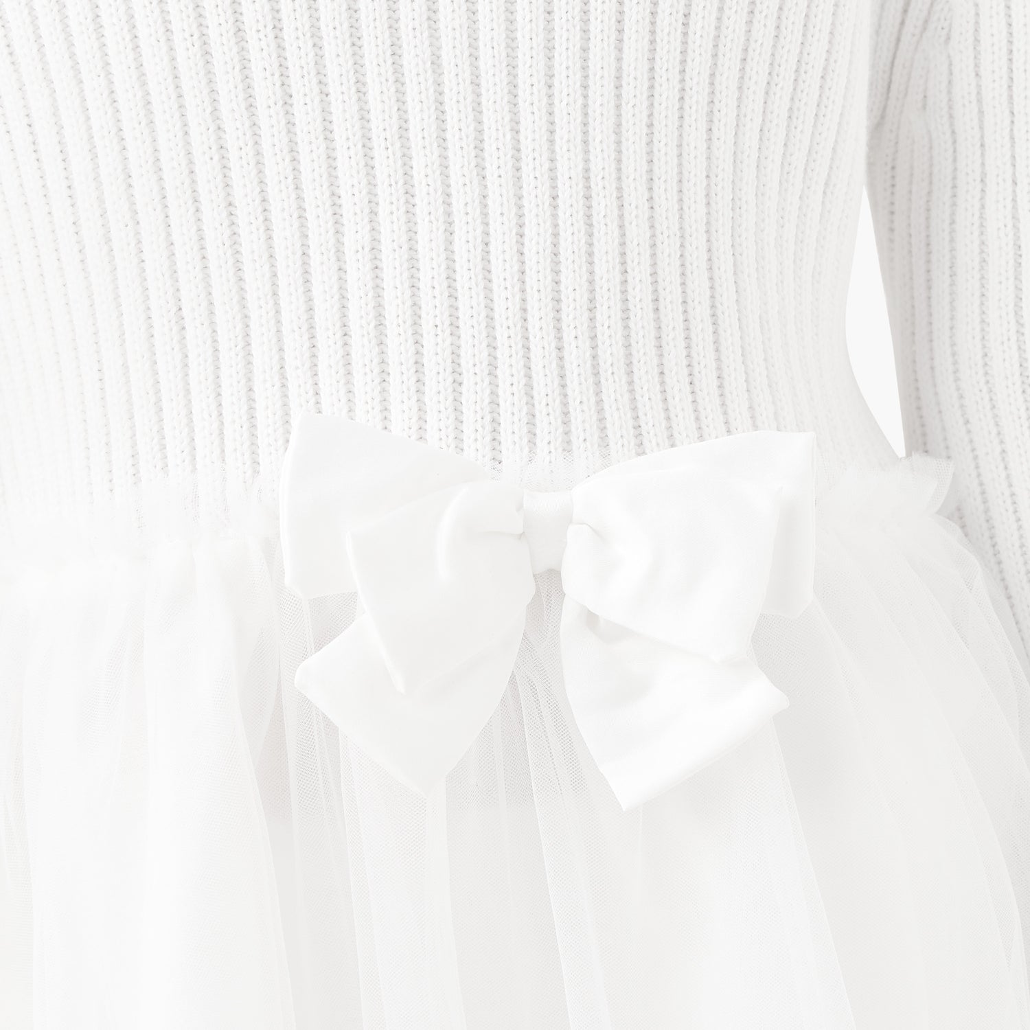 Juniors Ribbed Tulle Dress with Tights