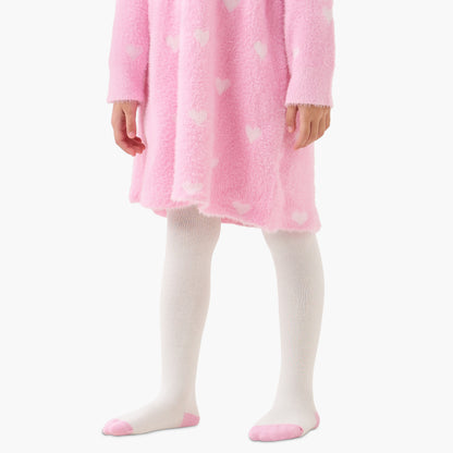 Juniors Heart Print Dress with Tights