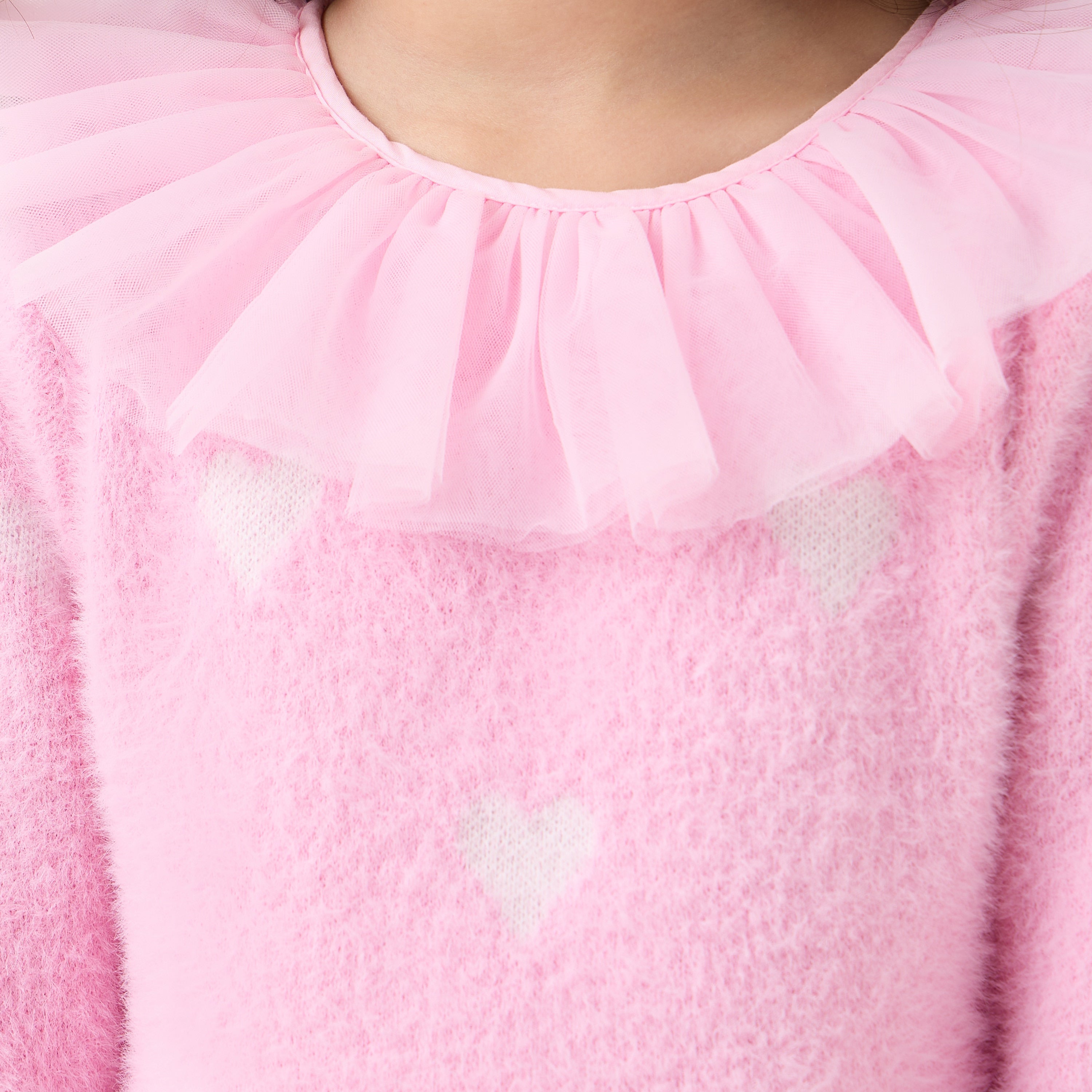 Juniors Heart Print Dress with Tights