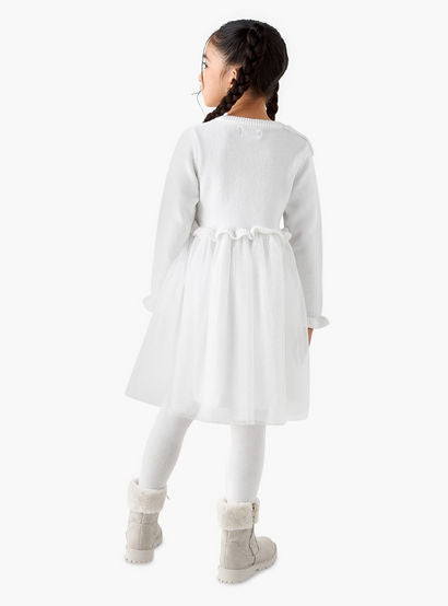 Juniors Glitter Embellished Tulle Dress with Tights-girls-clothing-dressesandjumpsuits-image-3