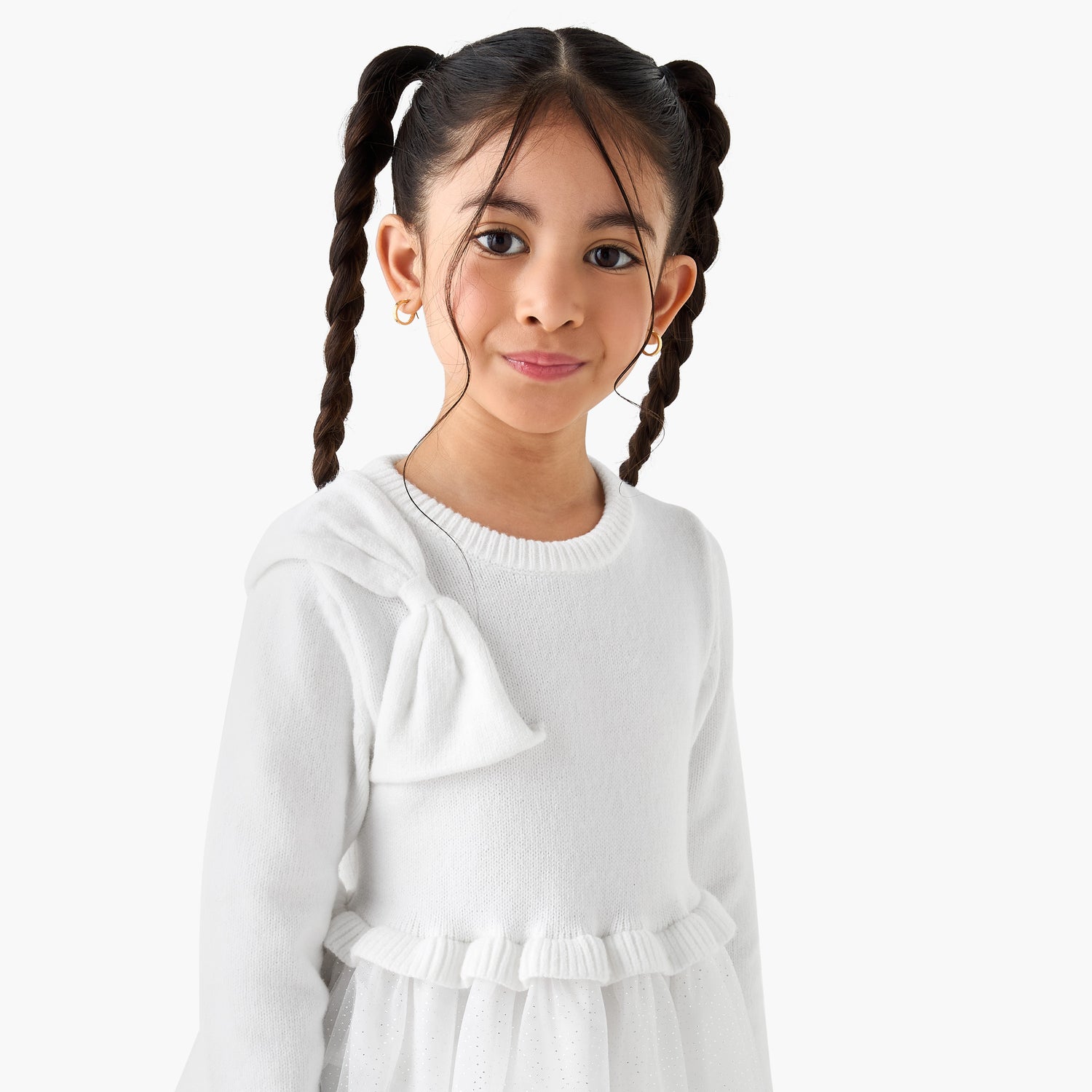 Juniors Glitter Embellished Tulle Dress with Tights
