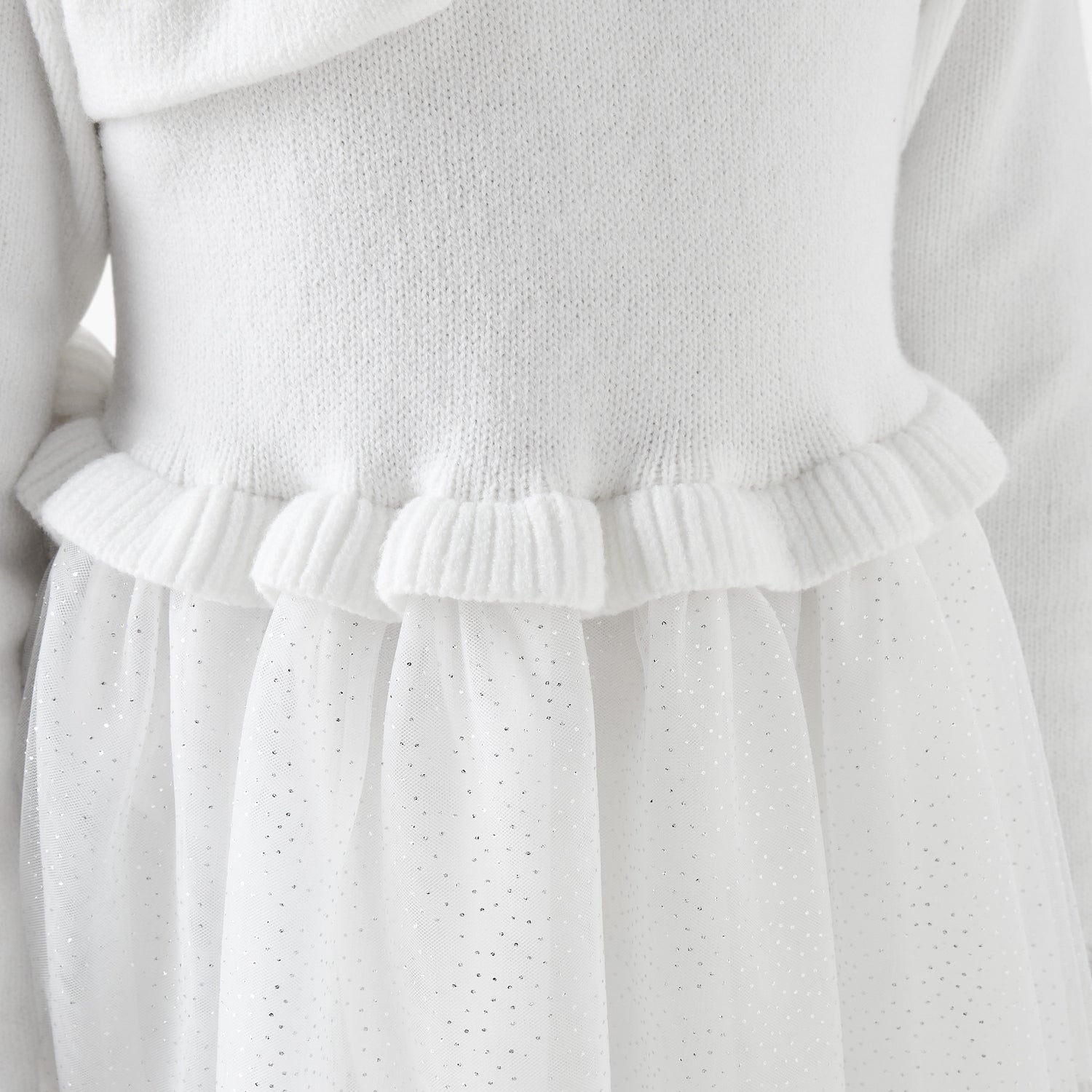 Juniors Glitter Embellished Tulle Dress with Tights