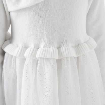 Juniors Glitter Embellished Tulle Dress with Tights