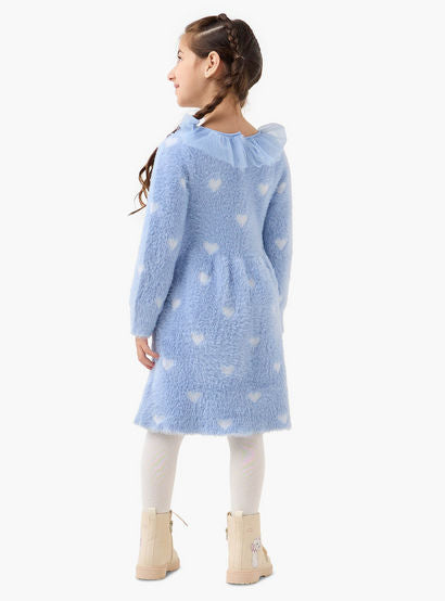 Juniors Heart Print Dress with Tights-girls-clothing-dressesandjumpsuits-image-4