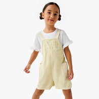 Juniors Solid T-shirt and Embroidered Dungaree Set-undefined-image-1