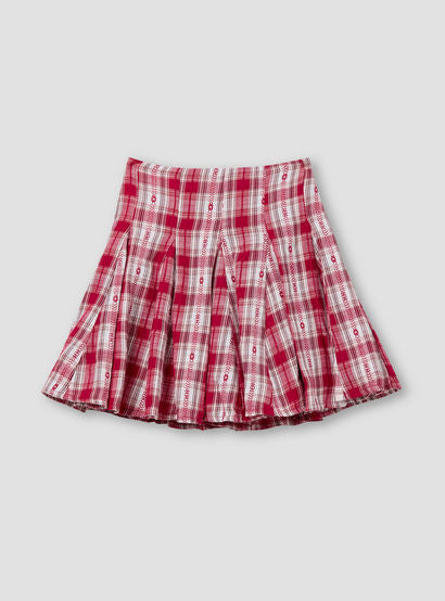 Juniors Bow Accent Top and Checked Skirt Set-baby-girls-clothing-setsandcoords-image-5