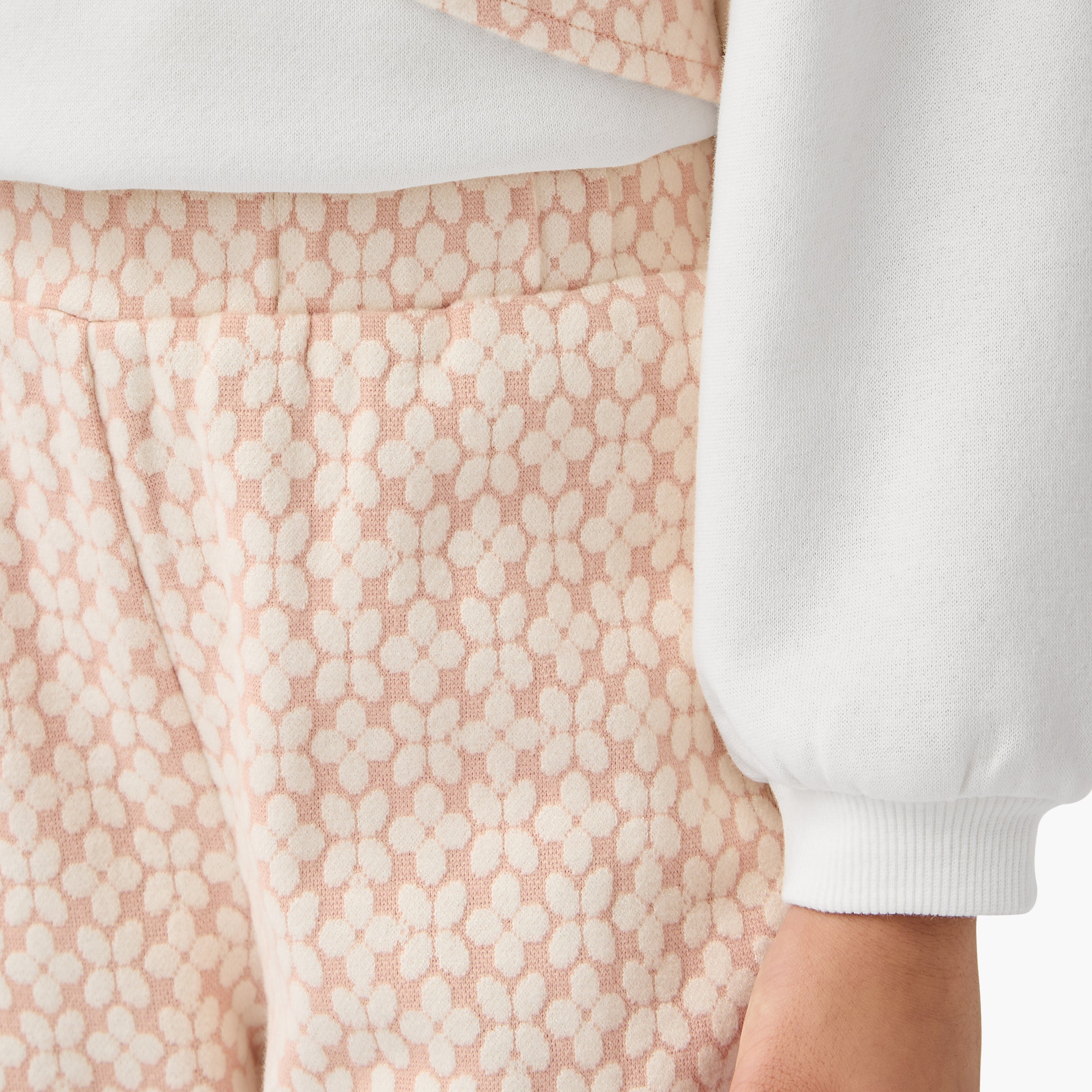 Juniors Printed Bow Detail Top and Pants Set