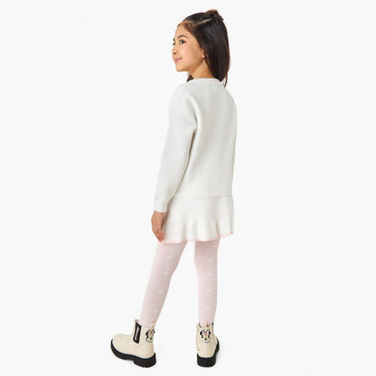 Juniors Girls Pullover and Skirt Set with Sequin Embellished - Polyester - Long Sleeves - Crew Neck