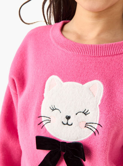 Juniors Girls Pullover and Joggers Set with Applique - Polyester Blend - Long Sleeves - Crew Neck-baby-girls-clothing-setsandcoords-image-5