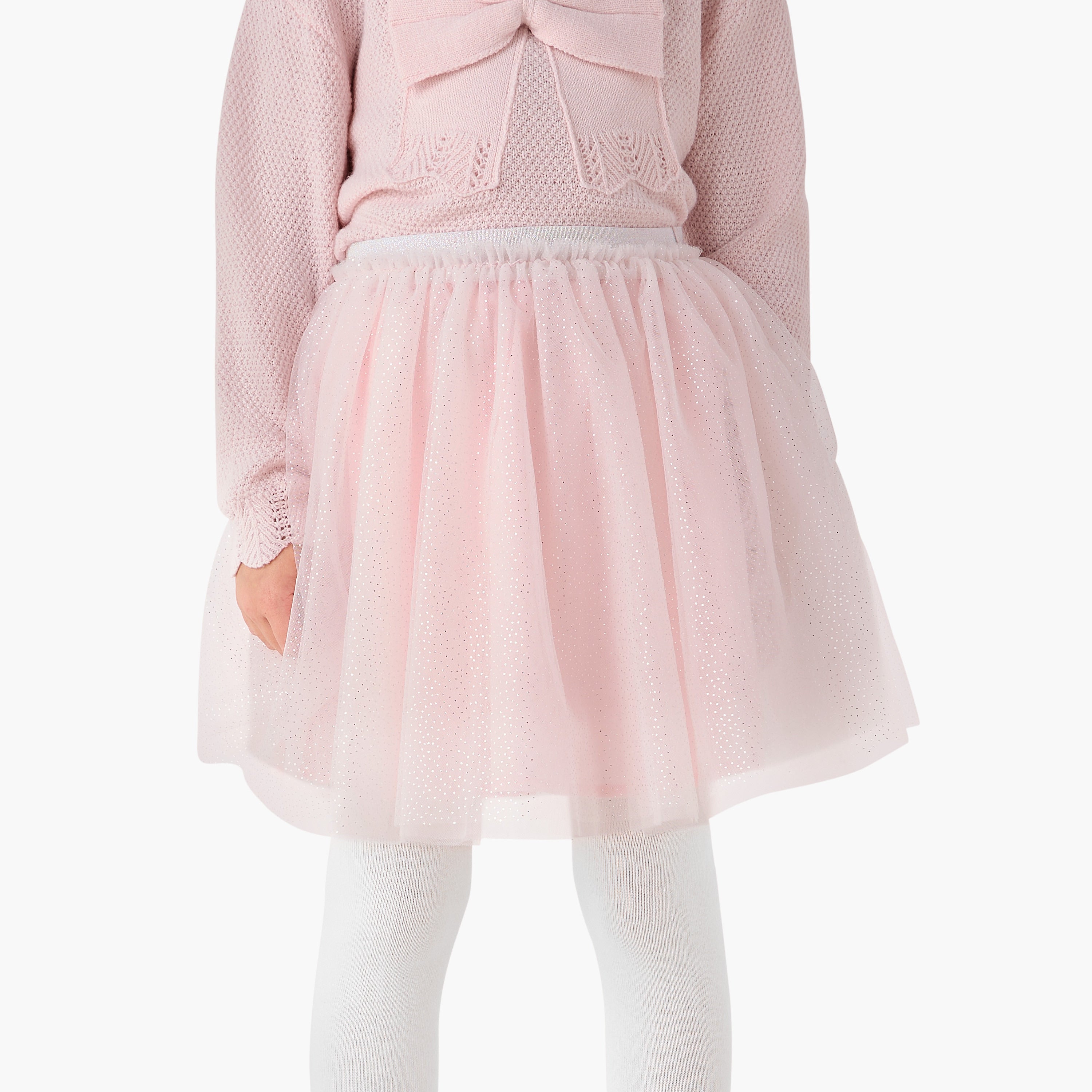 Juniors Girls Top and Skirt Set with Bow Detail - Polyester Blend - Long Sleeves - Crew Neck
