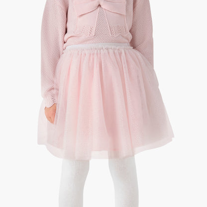 Juniors Girls Top and Skirt Set with Bow Detail - Polyester Blend - Long Sleeves - Crew Neck