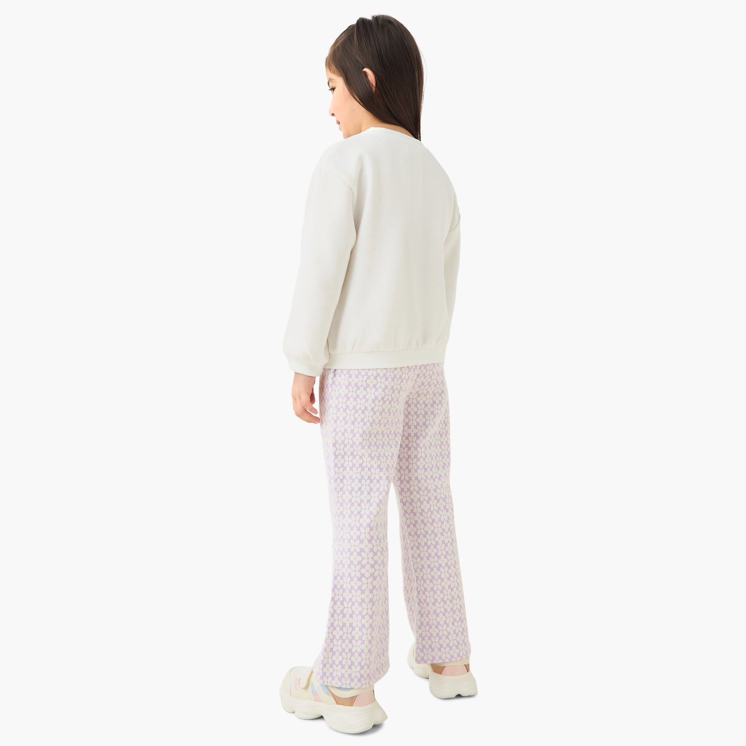 Juniors Printed Bow Detail Top and Pants Set