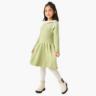 Eligo Collared Long Sleeves Knee Length Dress with Embroidery-undefined-image-1