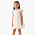 Eligo Peter Pan Collar Cap Sleeves Dress with Polka Dot Print - Cream / 6-7 yrs
