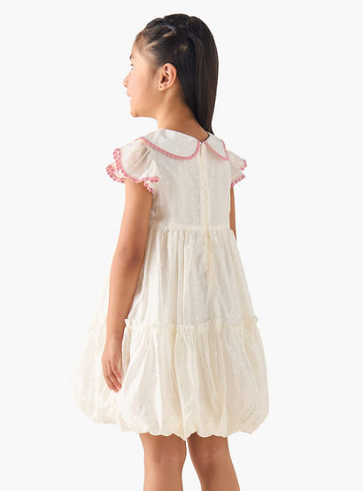 Eligo Peter Pan Collar Cap Sleeves Dress with Polka Dot Print-girls-clothing-dressesandjumpsuits-image-3