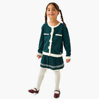 Eligo Set of 3 Eligo Henley Neck Long Sleeves Cardigan and Skirt Set with Tights-undefined-image-1