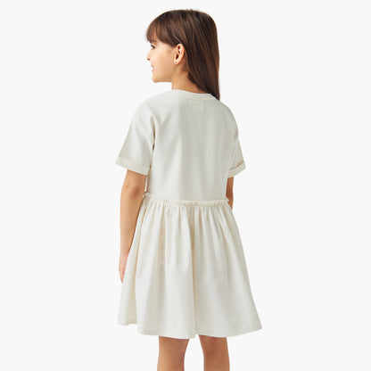 Disney Stitch and Angel Print Dress with Short Sleeves