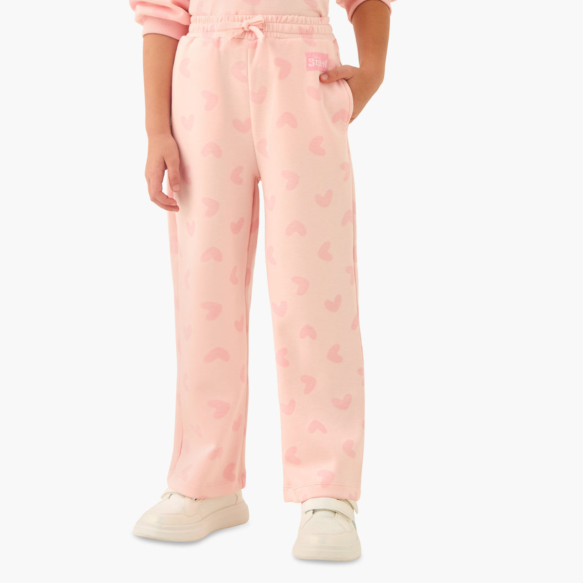 Disney Girls Sweatshirt and Track Pants Set with Stitch and Angel Print - Long Sleeves - Crew Neck