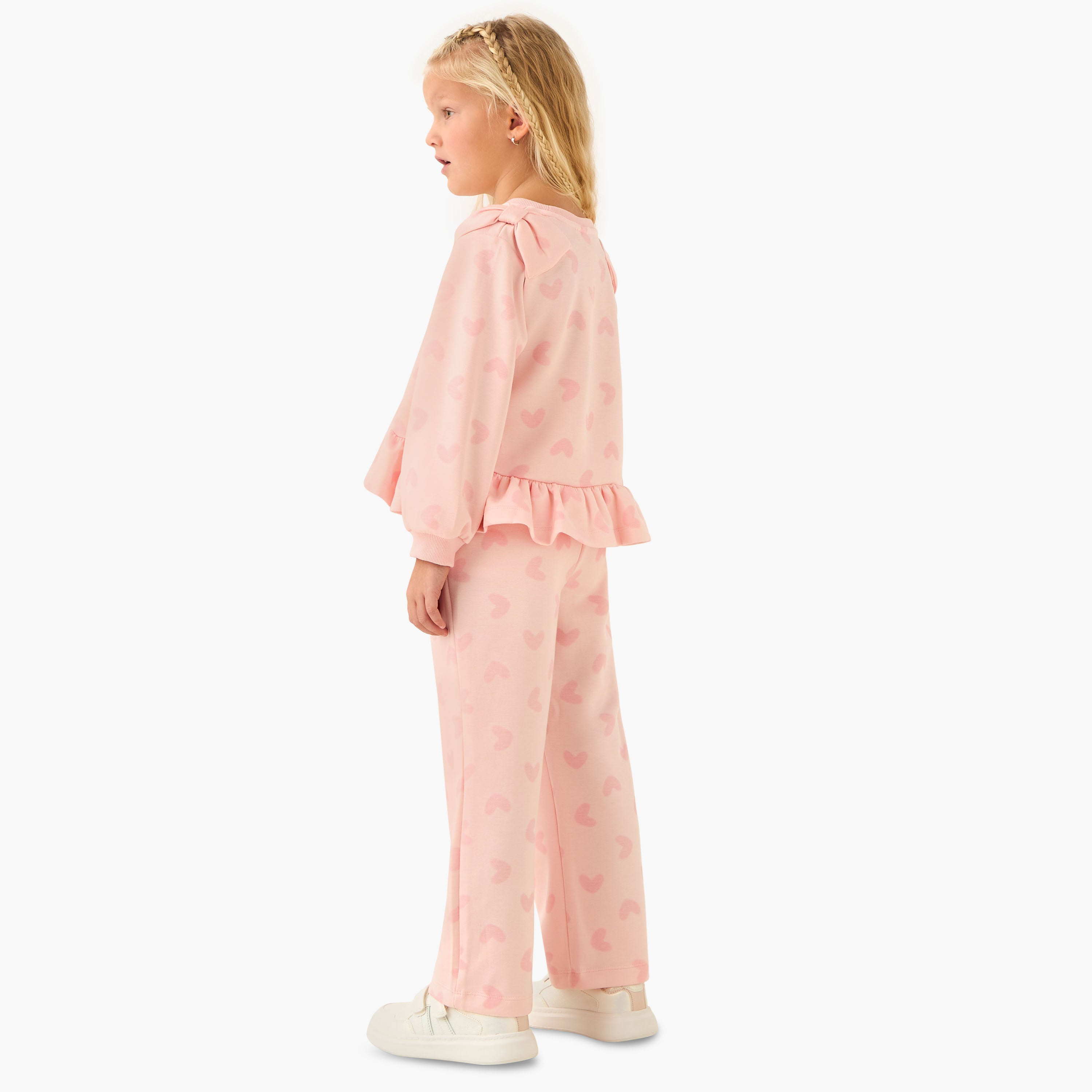 Disney Girls Sweatshirt and Track Pants Set with Stitch and Angel Print - Long Sleeves - Crew Neck