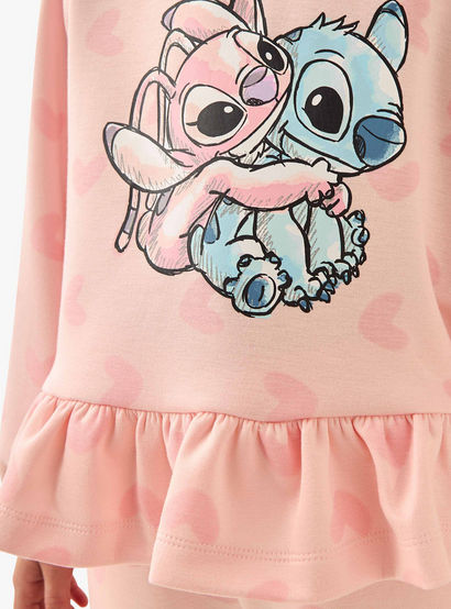 Disney Girls Sweatshirt and Track Pants Set with Stitch and Angel Print - Long Sleeves - Crew Neck-baby-girls-clothing-setsandcoords-image-5