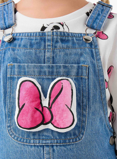 Disney Girls T-shirt and Dungaree Set with Minnie Mouse Print - Long Sleeves-baby-girls-clothing-setsandcoords-image-5