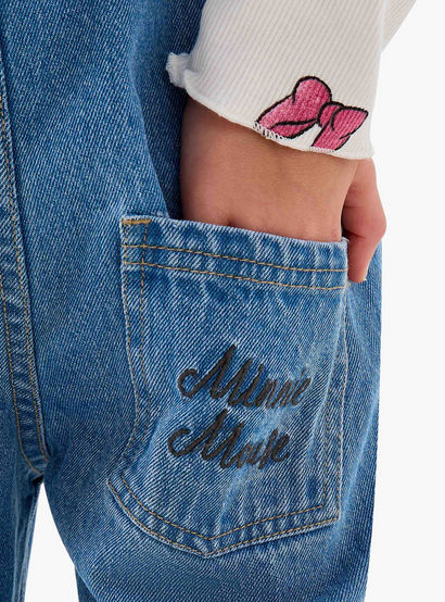 Disney Girls T-shirt and Dungaree Set with Minnie Mouse Print - Long Sleeves-baby-girls-clothing-setsandcoords-image-6