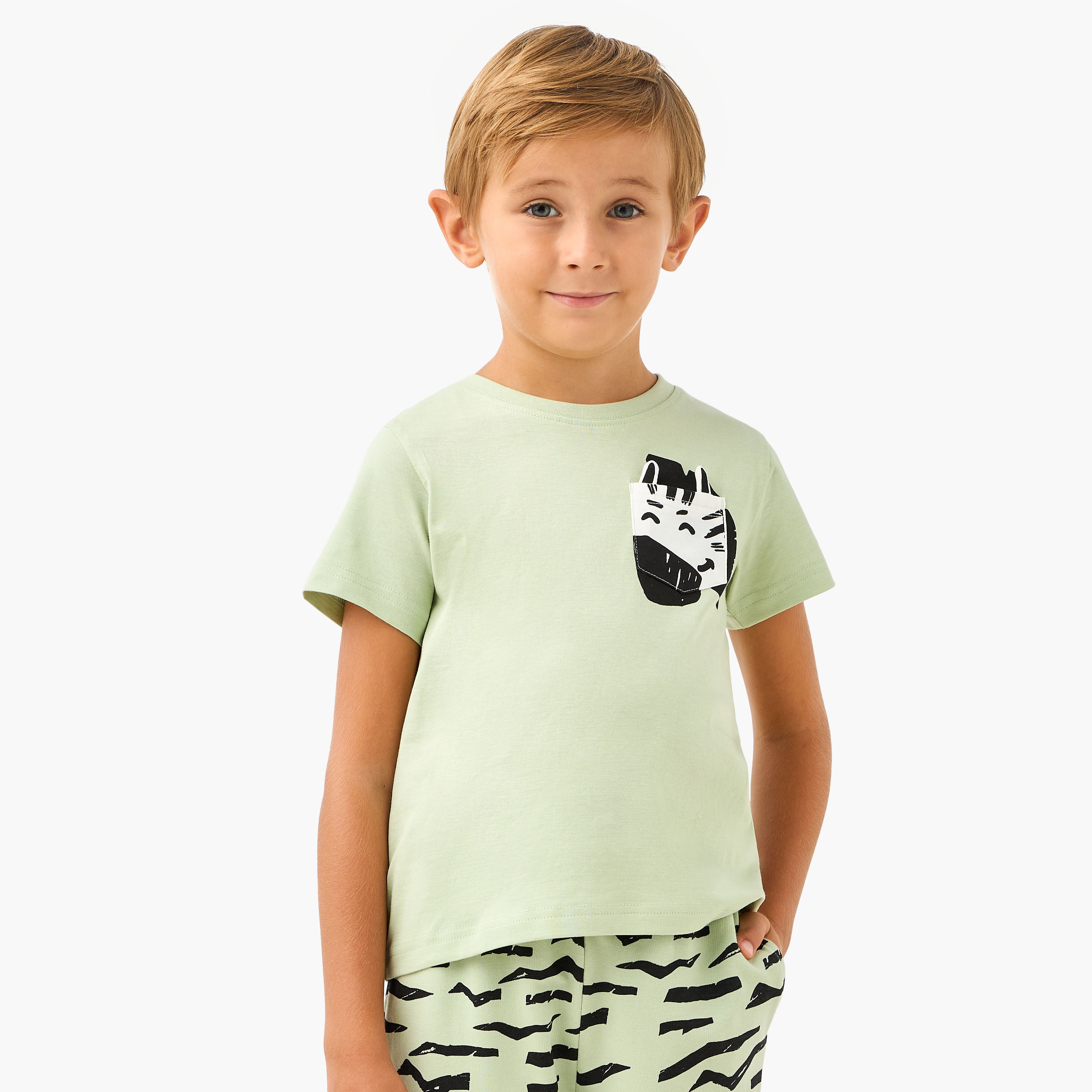 Juniors Zebra Print T-shirt and Pyjama Set