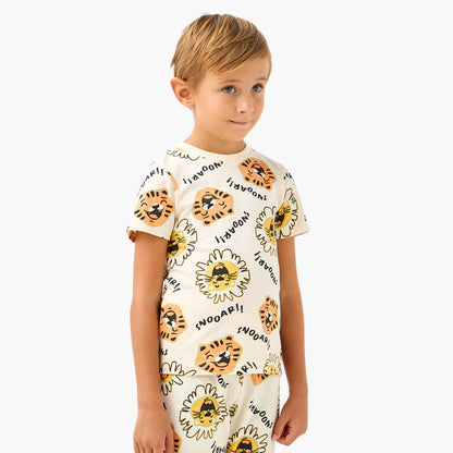 Juniors Tiger Print T-shirts and Pyjamas - Set of 2