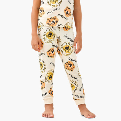 Juniors Tiger Print T-shirts and Pyjamas - Set of 2