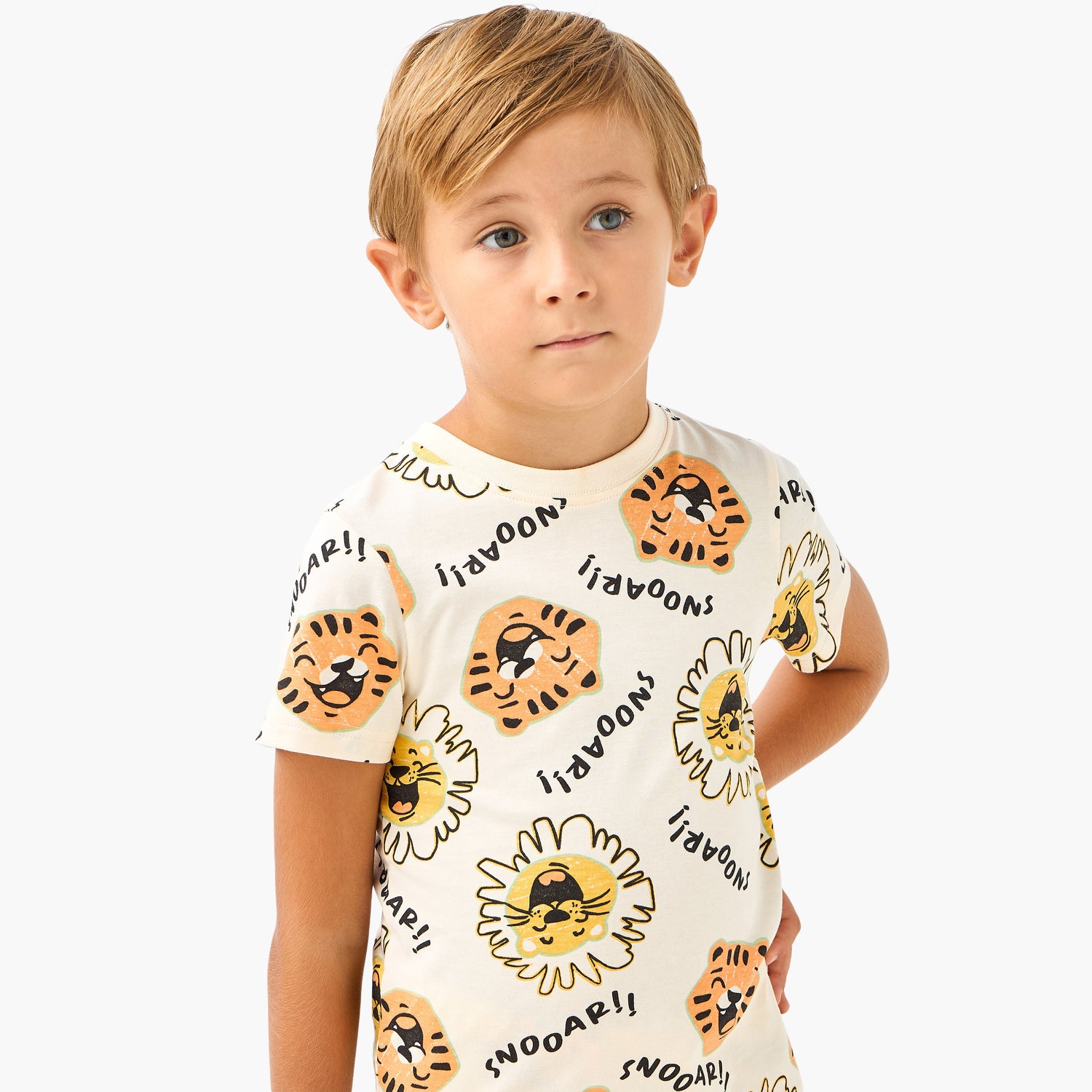 Juniors Tiger Print T-shirts and Pyjamas - Set of 2