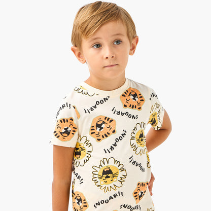 Juniors Tiger Print T-shirts and Pyjamas - Set of 2