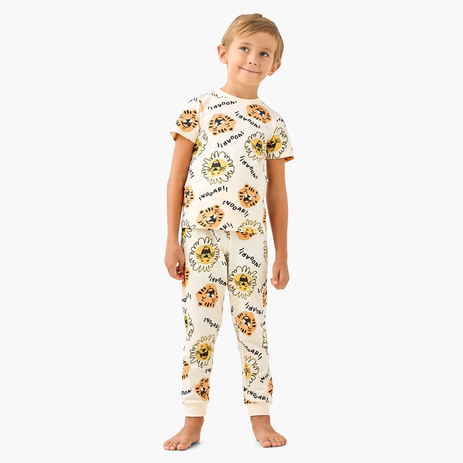 Juniors Tiger Print T-shirts and Pyjamas - Set of 2