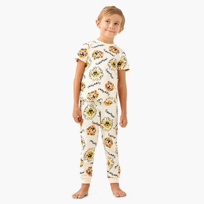 Juniors Tiger Print T-shirts and Pyjamas - Set of 2
