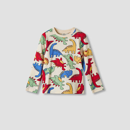 Juniors Dinosaur Print T-shirt and Pyjamas - Set of 2