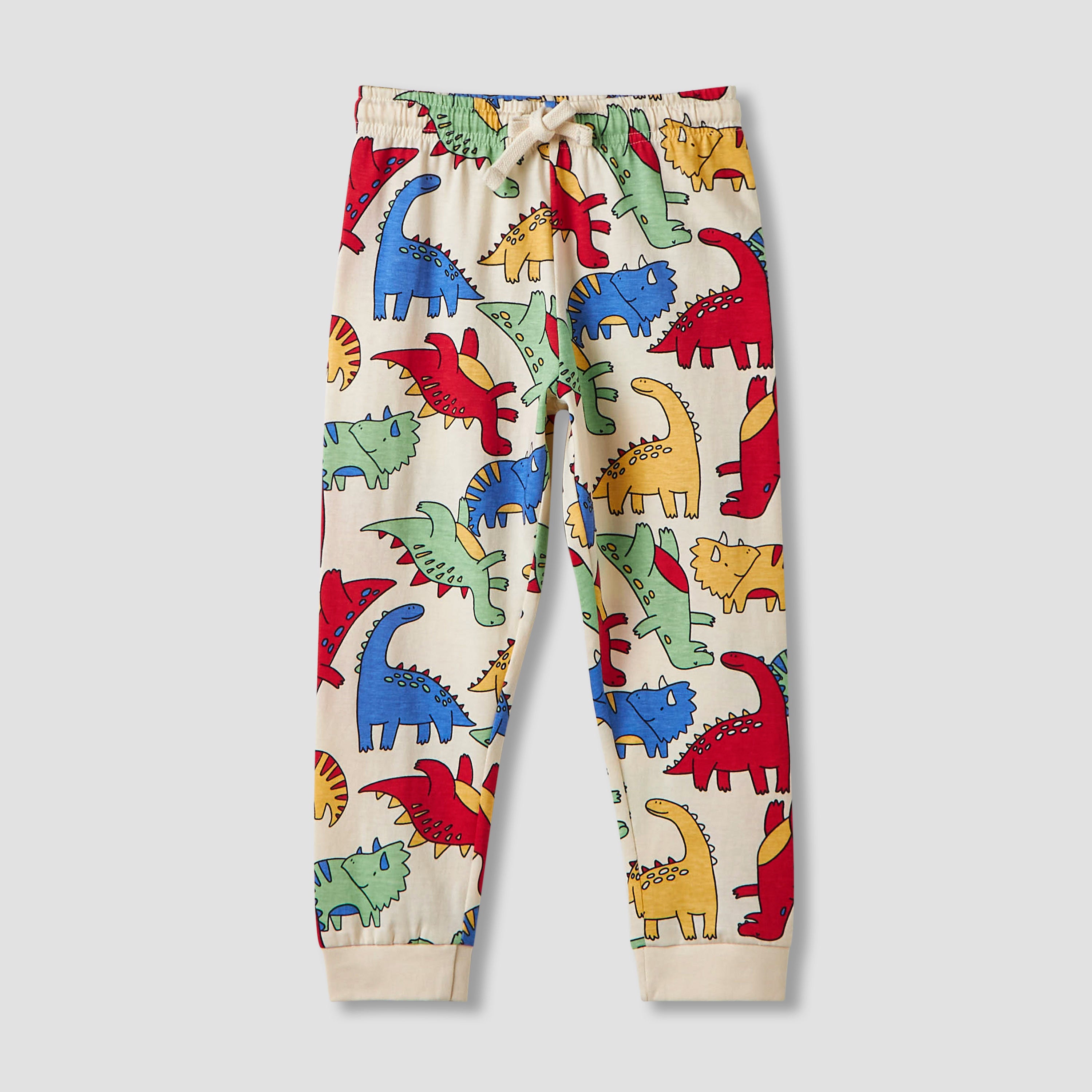 Juniors Dinosaur Print T-shirt and Pyjamas - Set of 2