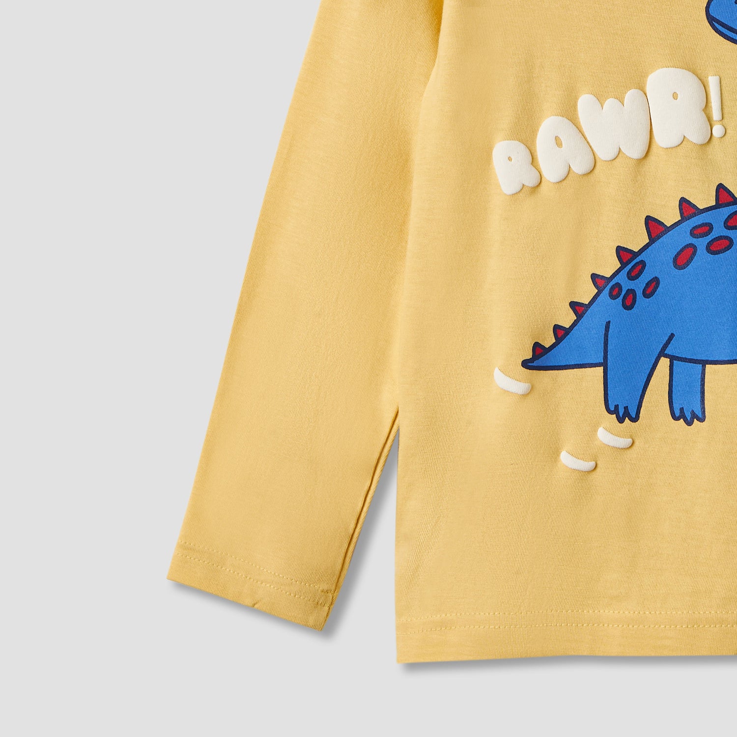 Juniors Dinosaur Print T-shirt and Pyjamas - Set of 2