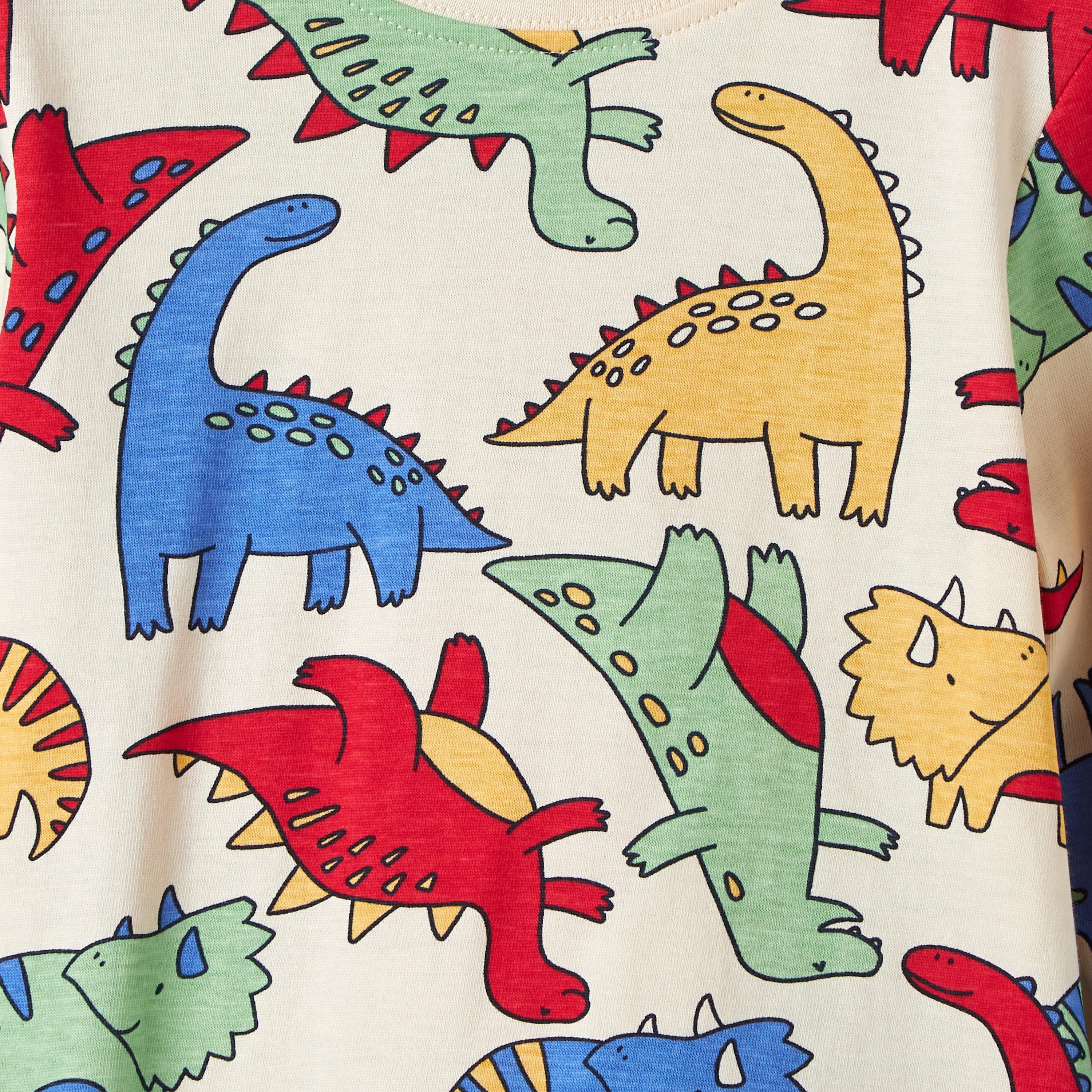 Juniors Dinosaur Print T-shirt and Pyjamas - Set of 2