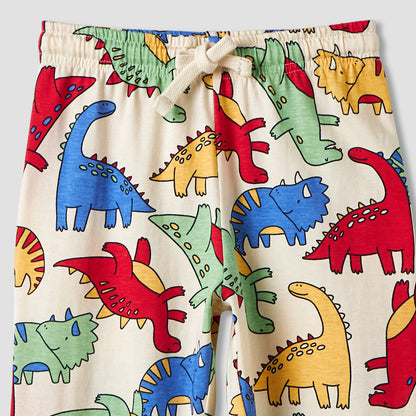 Juniors Dinosaur Print T-shirt and Pyjamas - Set of 2