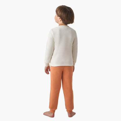 Juniors Boys Pyjama Set with Embroidery - Polyester - Long Sleeves - Crew Neck