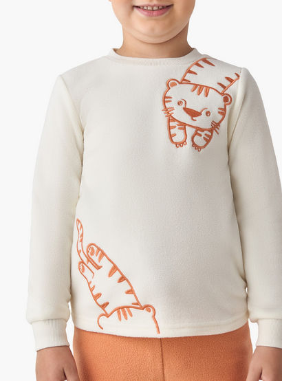 Juniors Boys Pyjama Set with Embroidery - Polyester - Long Sleeves - Crew Neck-boys-clothing-nightwear-image-5