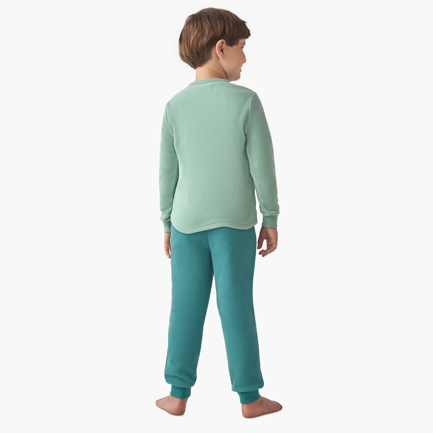 Juniors Boys Pyjama Set with Dinosaur Embroidery - Polyester - Long Sleeves - Crew Neck