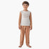 Juniors Boys Pyjama Set with Embroidery - Cotton - Long Sleeves - Crew Neck - Beige / 2-3 yrs