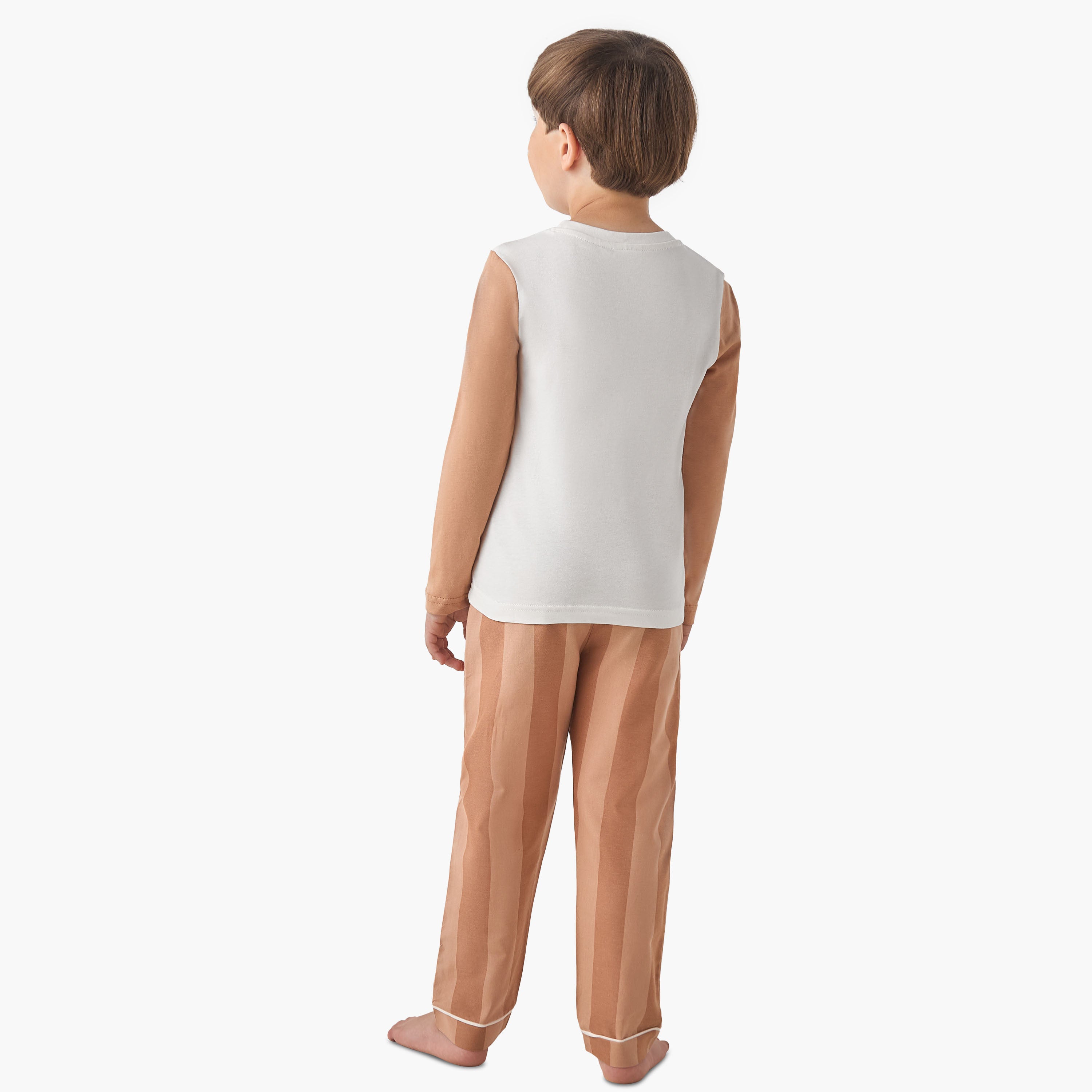 Juniors Boys Pyjama Set with Embroidery - Cotton - Long Sleeves - Crew Neck